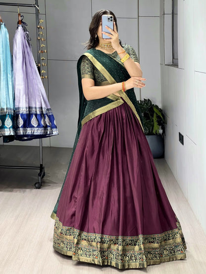 Traditional Patola-Cotton Silk Lehenga - My Store
