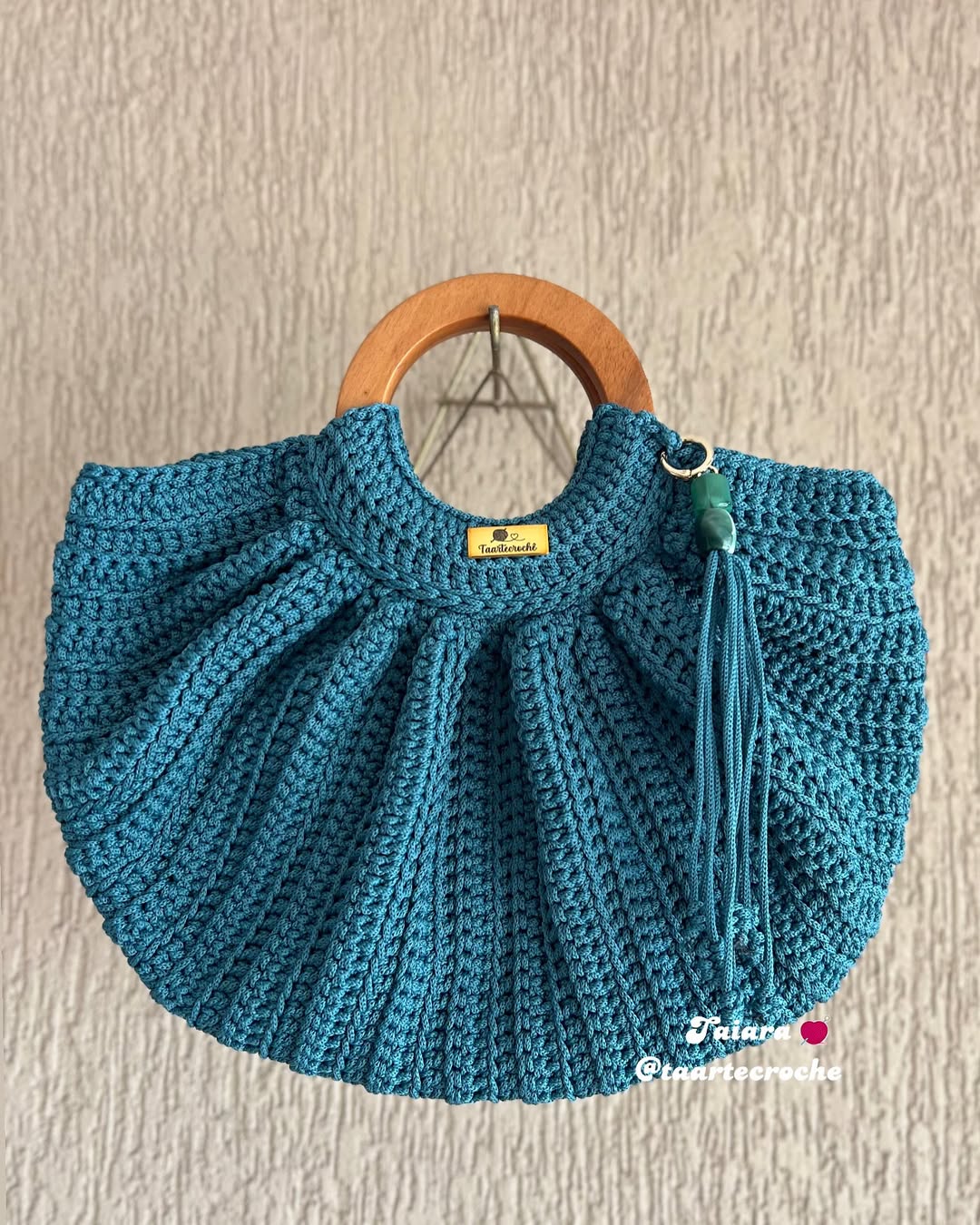 Handmade Crochet Wooden Handle Bag - My Store