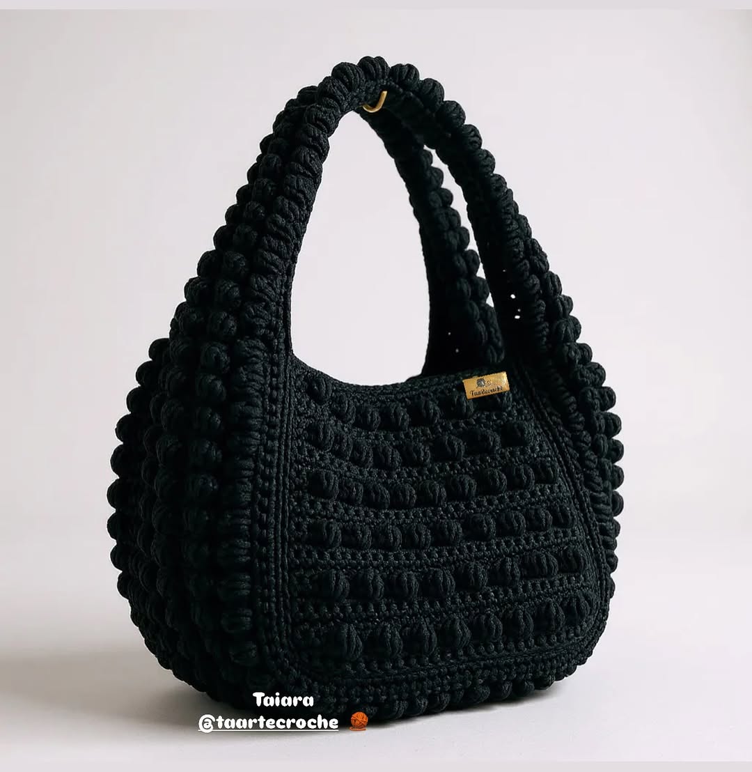 Noir Bloom Crochet Shoulder Bag - My Store