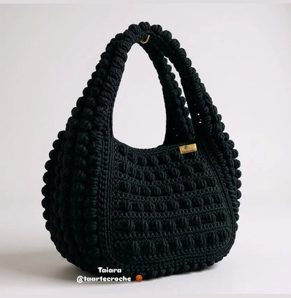 Noir Bloom Crochet Shoulder Bag - My Store
