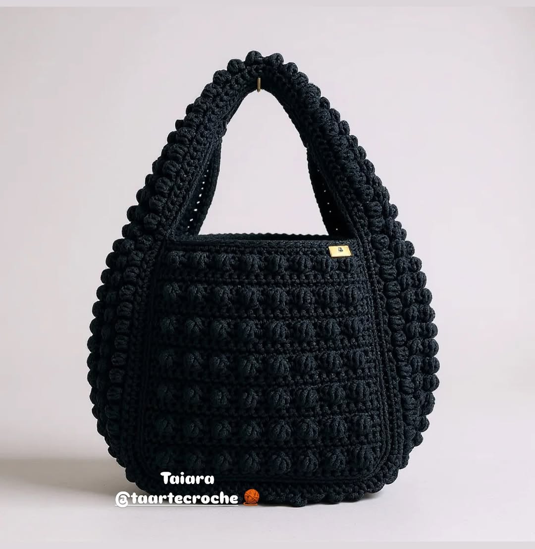 Noir Bloom Crochet Shoulder Bag - My Store