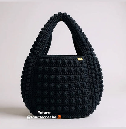 Noir Bloom Crochet Shoulder Bag - My Store