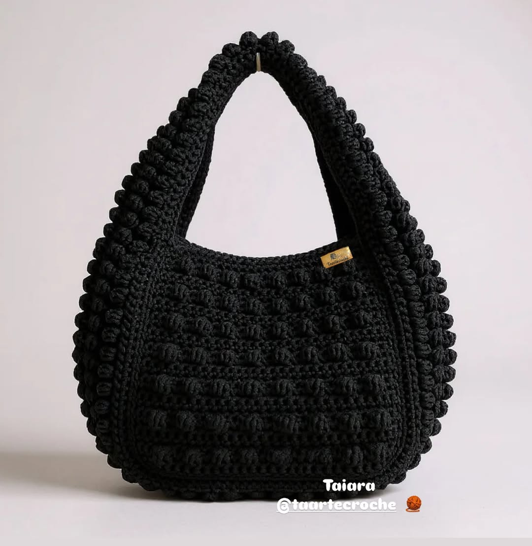 Noir Bloom Crochet Shoulder Bag - My Store
