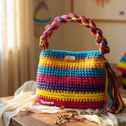 Handmade Colorful Crochet Shoulder Bag - My Store