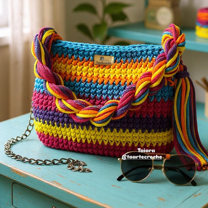 Handmade Colorful Crochet Shoulder Bag - My Store