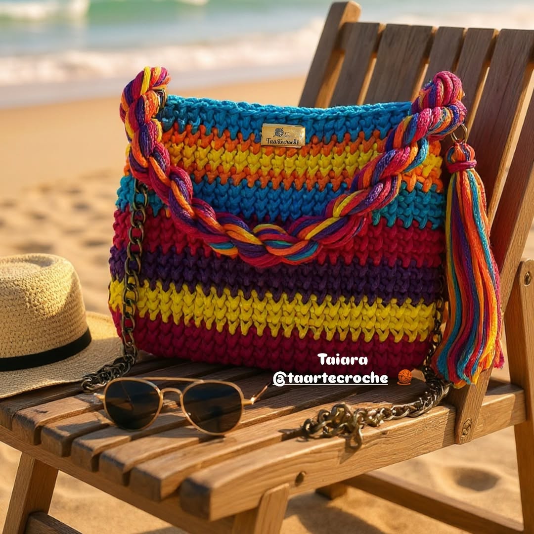 Handmade Colorful Crochet Shoulder Bag - My Store