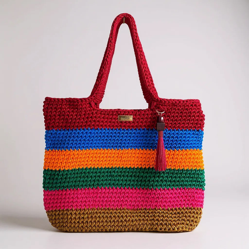 Rainbow Aura Crochet Tote Bag - My Store