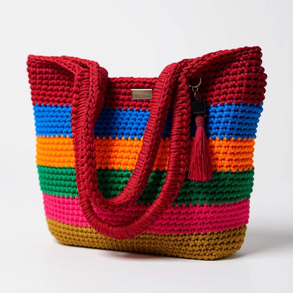 Rainbow Aura Crochet Tote Bag - My Store