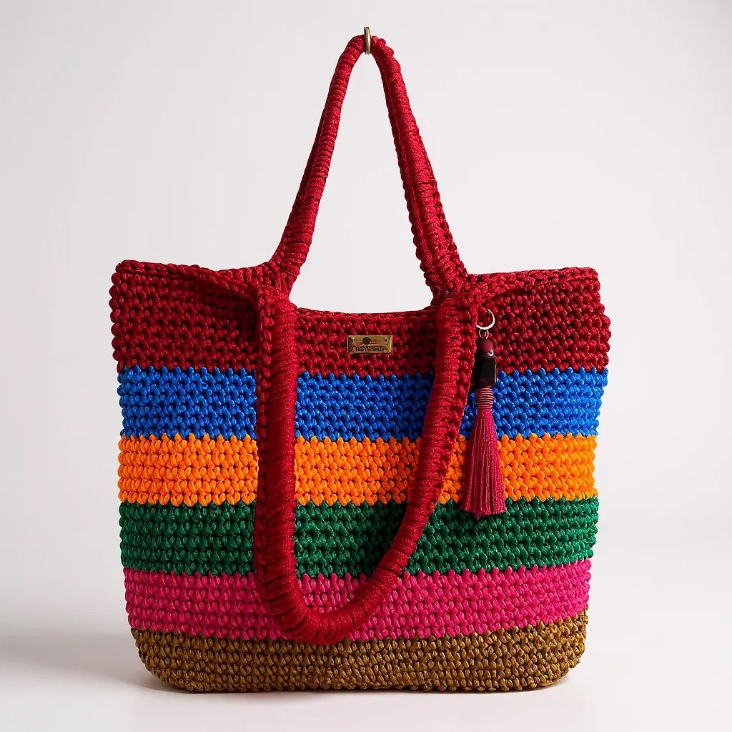 Rainbow Aura Crochet Tote Bag - My Store