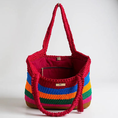 Rainbow Aura Crochet Tote Bag - My Store