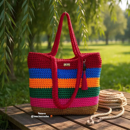 Rainbow Aura Crochet Tote Bag - My Store