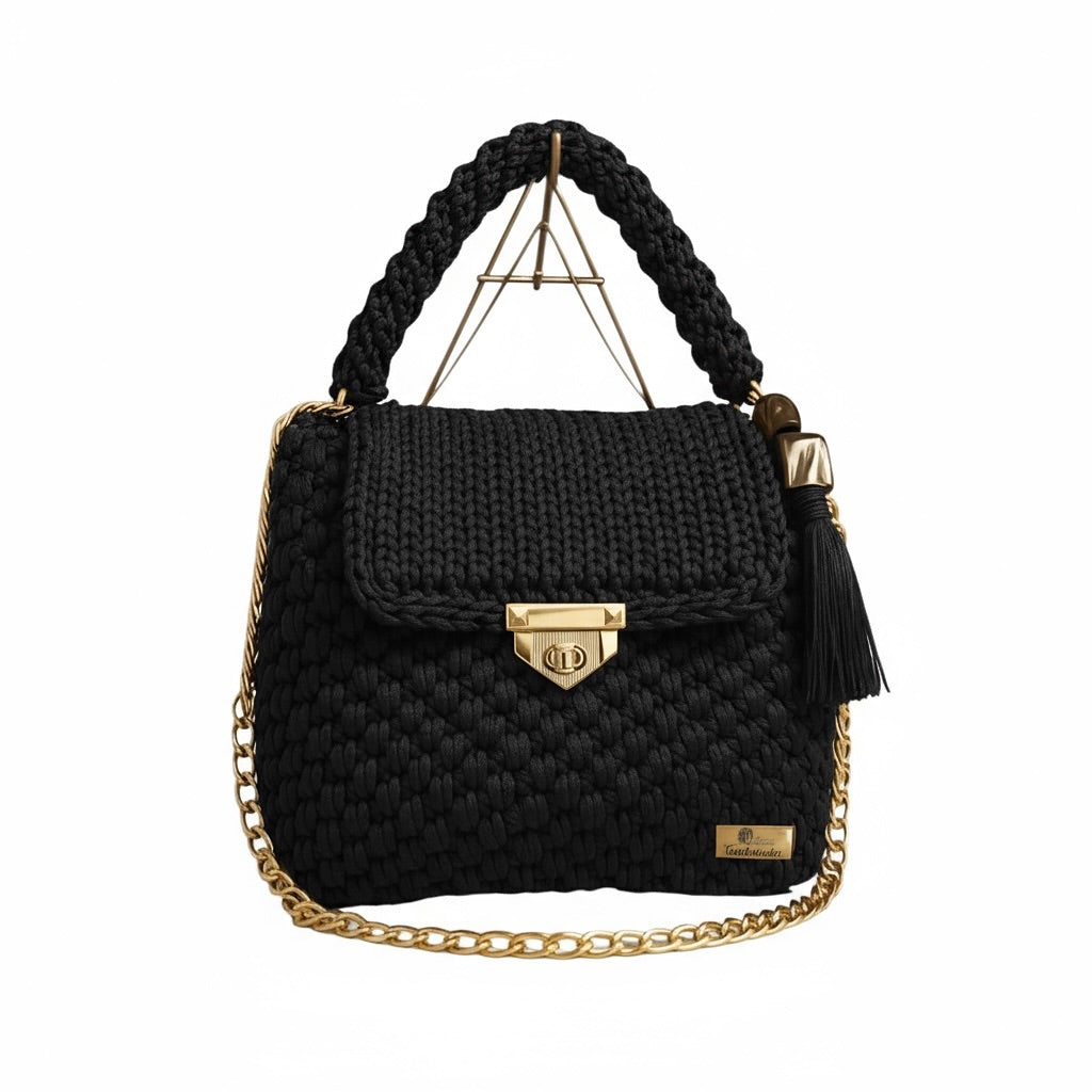 Noir Grace Crochet Mini Handbag - My Store