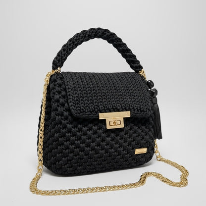 Noir Grace Crochet Mini Handbag - My Store