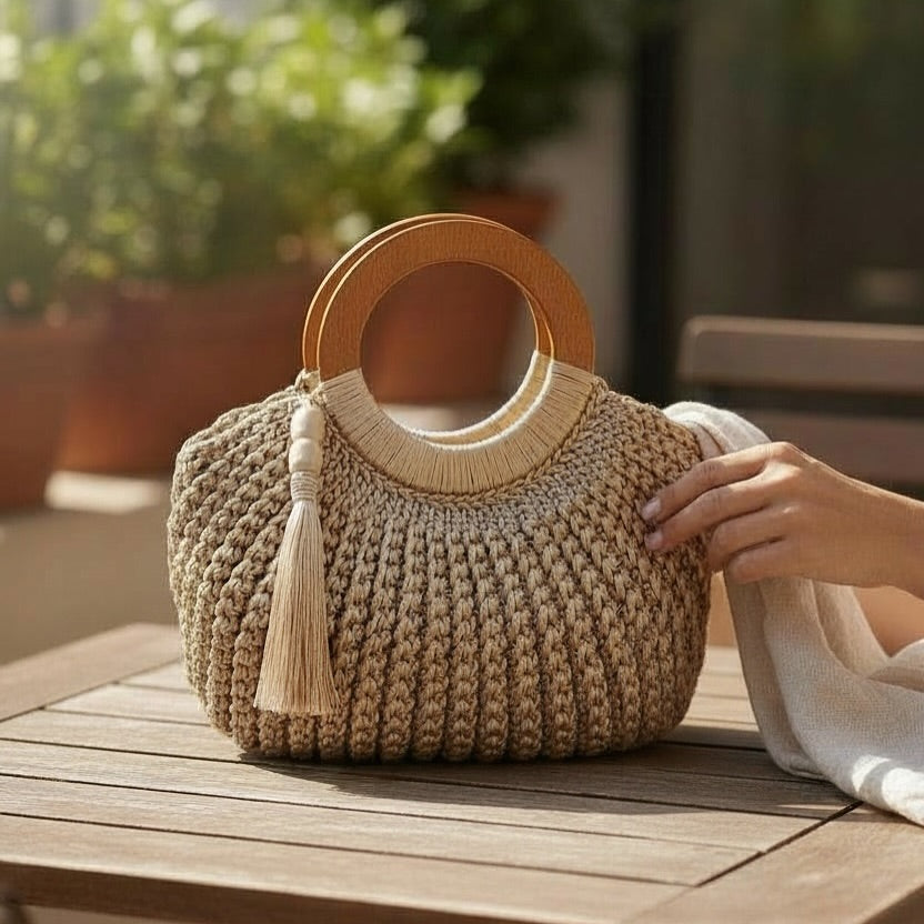 Ivory Bloom Crochet Handbag - My Store