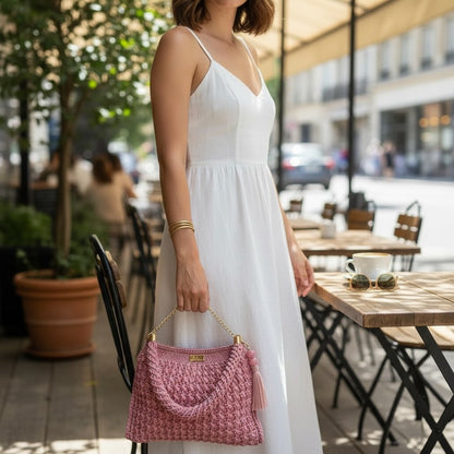 Blush Café Crochet Handbag - My Store