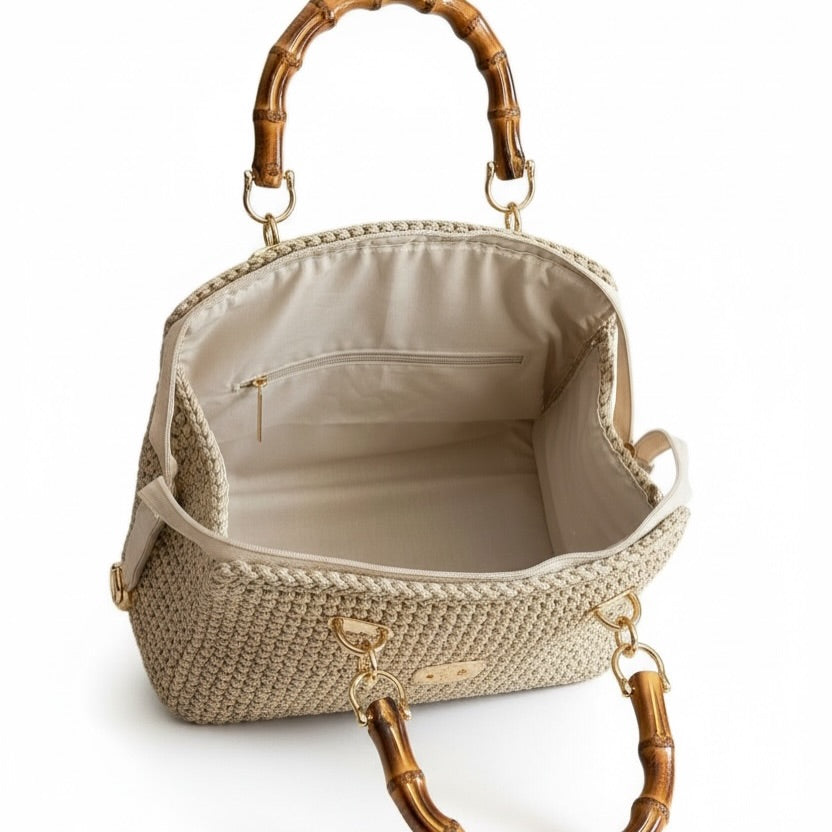 Ivory Bloom Crochet Handbag - My Store