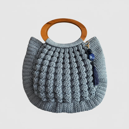 Handmade Crochet Wooden Handle Handbag - My Store