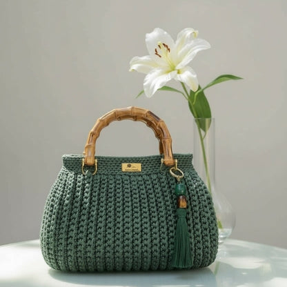 Emerald Grace Crochet Handbag - My Store