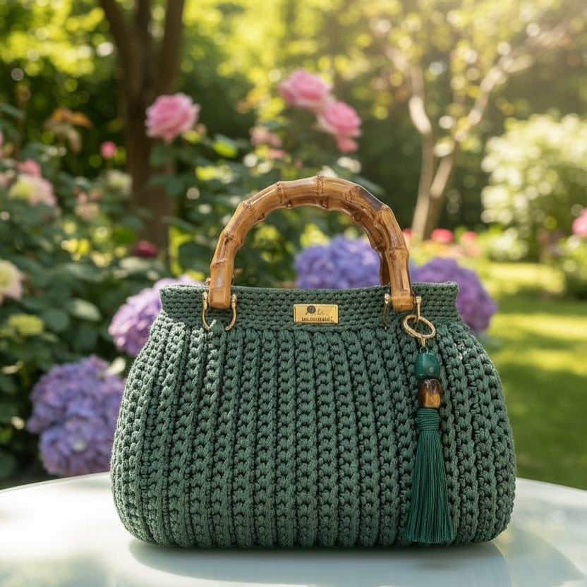 Emerald Grace Crochet Handbag - My Store