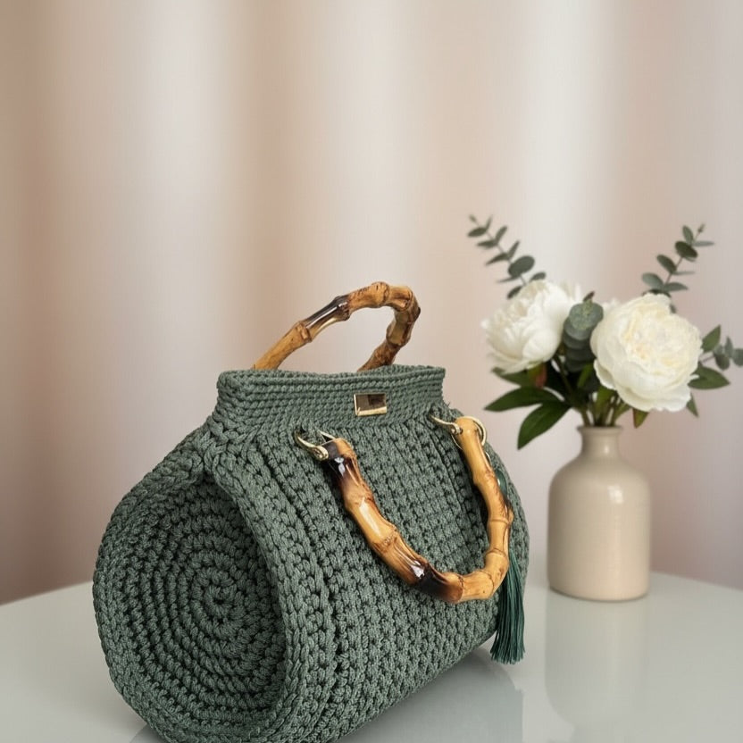Emerald Grace Crochet Handbag - My Store
