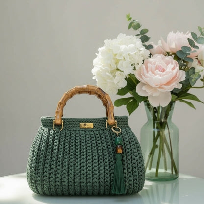 Emerald Grace Crochet Handbag - My Store