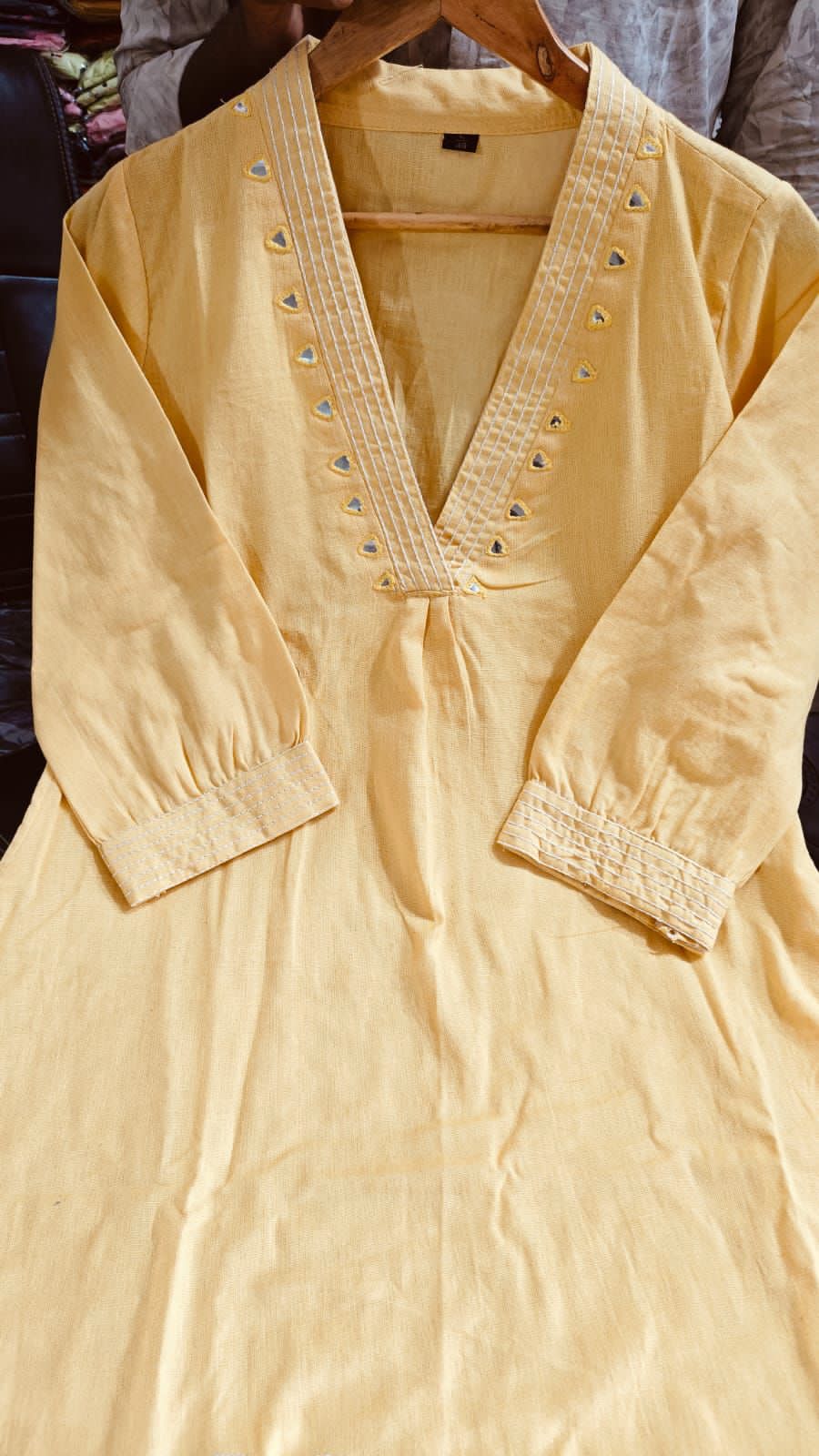 Elegant Flaired Cotton Kurta Set with Full Embroidery - My Store