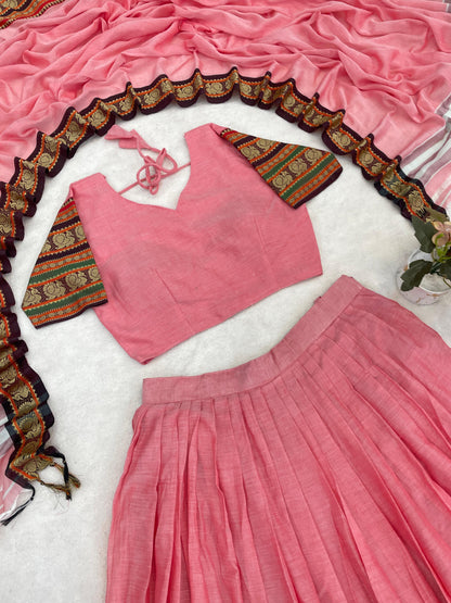 Pure Chanderi Cotton Lehenga - My Store