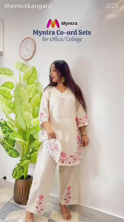 Pure Cotton Embroidered Co-Ord Set – Timeless Elegance in Every Thread